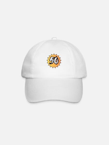 50 Jahre - Baseballkappe - Weiß/Weiß
