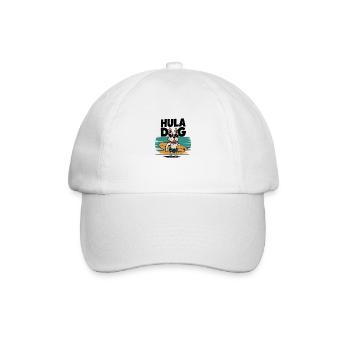 Hula Hund - Lustiges Sommerdesign - Baseballkappe - Weiß/Weiß - Vorne