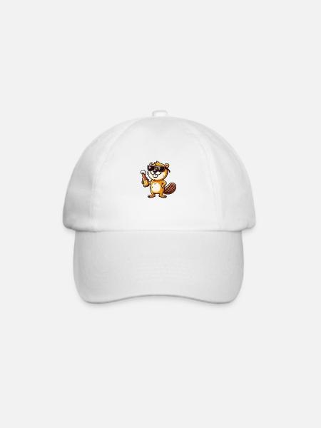 Biber Bier - Baseballkappe - Weiß/Weiß