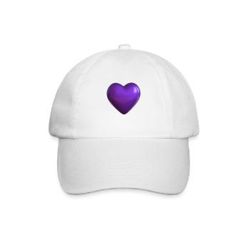Lila Herz - Baseballkappe - Weiß/Weiß - Vorne
