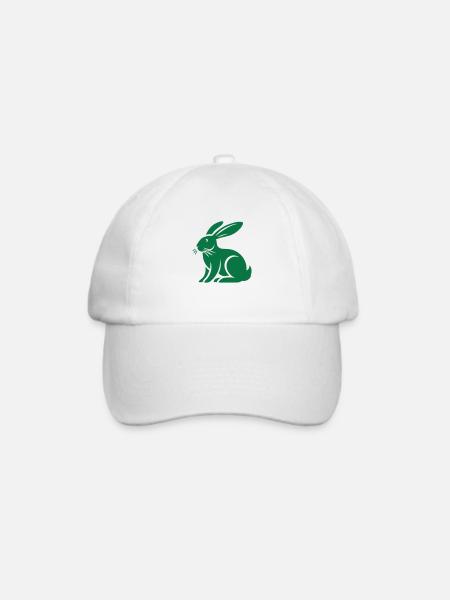 hase kaninchen tier - Baseballkappe - Weiß/Weiß