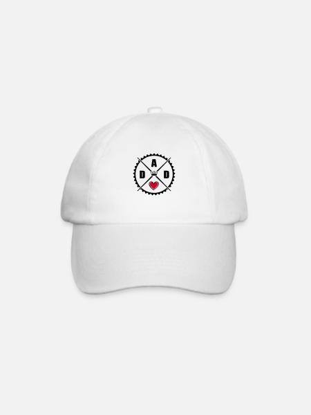 dad heart - Baseballkappe - Weiß/Weiß