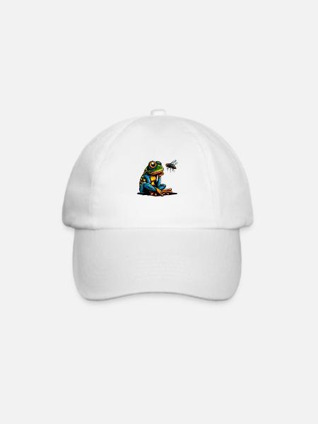 Frosch und Fliege 1 - Baseballkappe - Weiß/Weiß