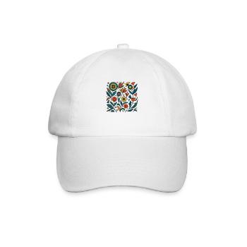 Blumen abstrakt - Baseballkappe - Weiß/Weiß - Vorne