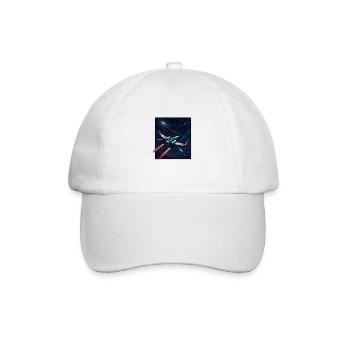 Flug durch die Galaxie - Baseballkappe - Weiß/Weiß - Vorne