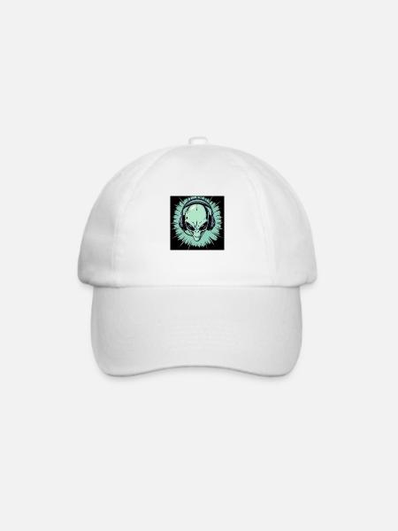 Alien-Kopfhörer - Baseballkappe - Weiß/Weiß