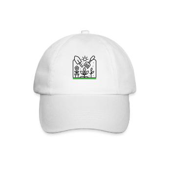 Garten Gärtnerei Symbol - Baseballkappe - Weiß/Weiß - Vorne