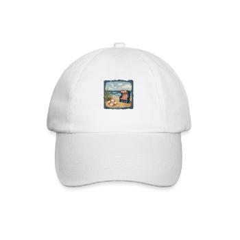 Ostsee Strandcollage fürs richtige Urlaubsfeeling - Baseballkappe - Weiß/Weiß - Vorne