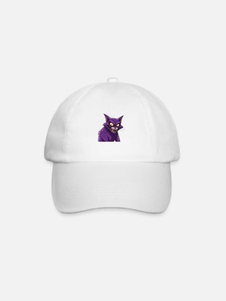Gruselige Katze - Baseballkappe - Weiß/Weiß