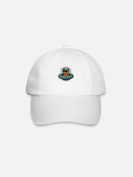 Teddybär Ufo - Baseballkappe - Weiß/Weiß
