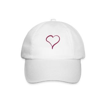 Herz - Baseballkappe - Weiß/Weiß - Vorne