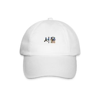 Seoul in Koreanisch - Kunst Design - Baseballkappe - Weiß/Weiß - Vorne