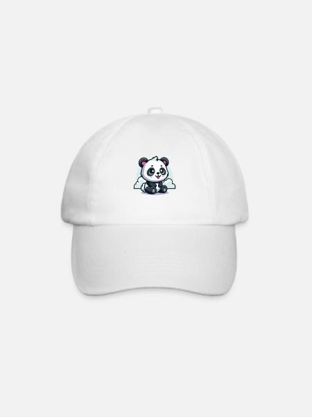 Baby-Panda - Baseballkappe - Weiß/Weiß