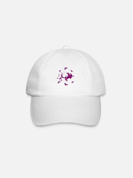 Bison - Büffel - Baseballkappe - Weiß/Weiß