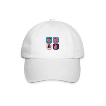 Herbstliches Design #1 - Baseballkappe - Weiß/Weiß - Vorne