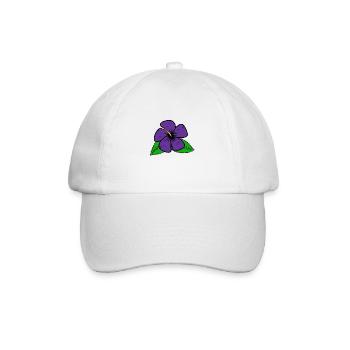 Blüte lila - Baseballkappe - Weiß/Weiß - Vorne