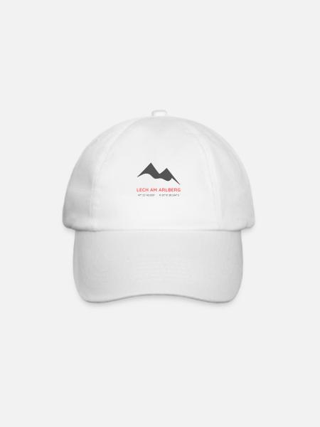 Minimalistisches Lech am Arlberg-Logo - Baseballkappe - Weiß/Weiß