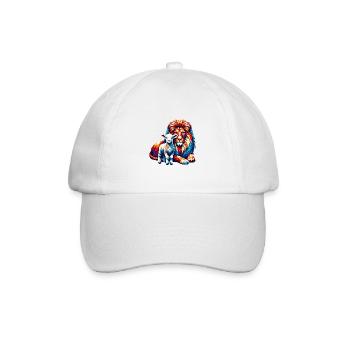 Christliche Kleidung Löwe Und Lamm - Baseballkappe - Weiß/Weiß - Vorne