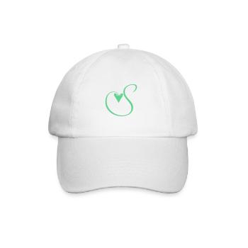 Monogramm S Herz Ranke - Baseballkappe - Weiß/Weiß - Vorne