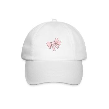 rosa Schleife - Baseballkappe - Weiß/Weiß - Vorne