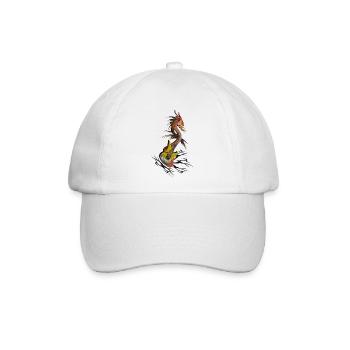 Guitar Dragon - Baseballkappe - Weiß/Weiß - Vorne