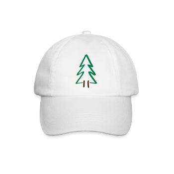 baum tanne weihnachten - Baseballkappe - Weiß/Weiß - Vorne