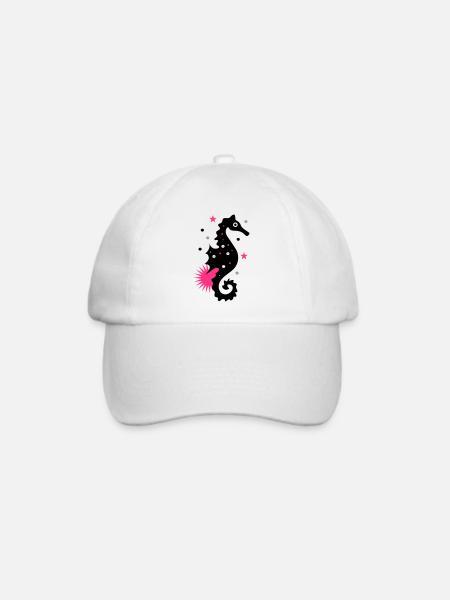 Seepferdchen - Baseballkappe - Weiß/Weiß