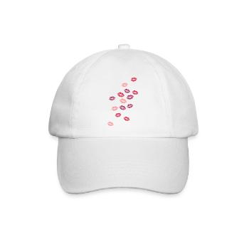 Kisses / Küsse / Bises / Besos / Baci / Kusjes SVG - Baseballkappe - Weiß/Weiß - Vorne