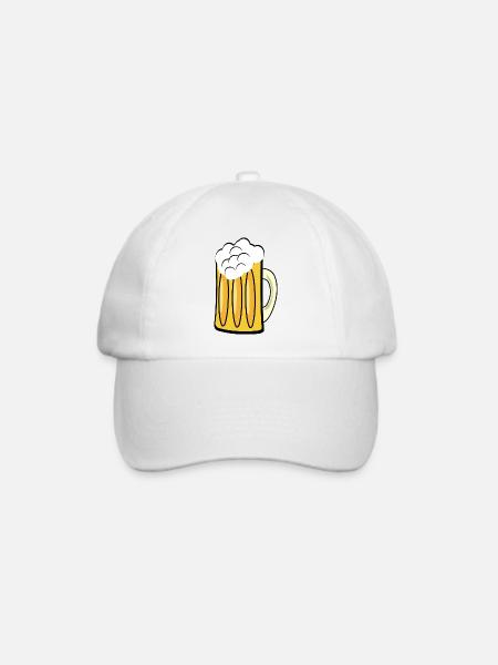 Bierkrug mit Schaum - Baseballkappe - Weiß/Weiß