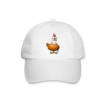 Huhn - Hühnchen - Baseballkappe - Weiß/Weiß - Vorne