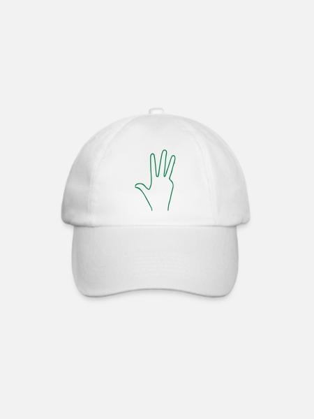 Hand Finger 4 - Baseballkappe - Weiß/Weiß