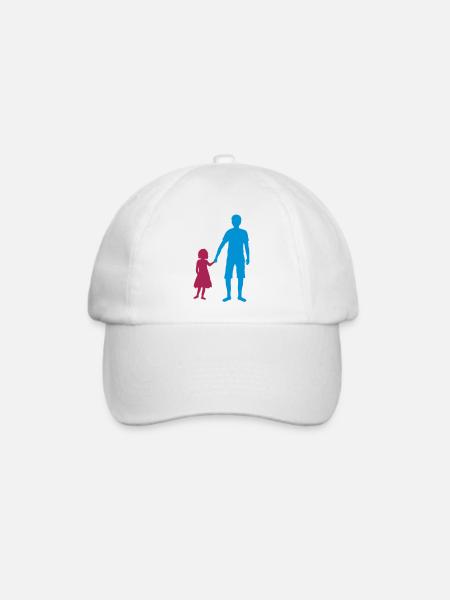 vater papa und tochter vatertag kind dad familie g - Baseballkappe - Weiß/Weiß