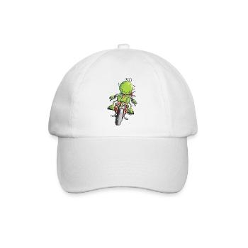 Biker Frosch - Baseballkappe - Weiß/Weiß - Vorne