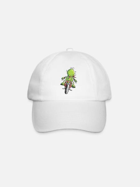 Biker Frosch - Baseballkappe - Weiß/Weiß