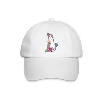 Regenbogen Kotze Einhorn Lustig Humor Geschenk - Baseballkappe - Weiß/Weiß - Vorne