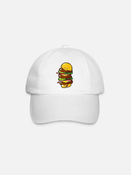 Smiley Big Burger - Baseballkappe - Weiß/Weiß
