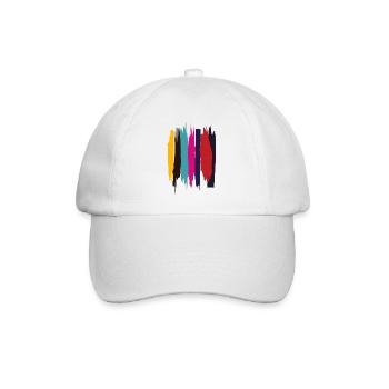 Pinsel-Design - Baseballkappe - Weiß/Weiß - Vorne