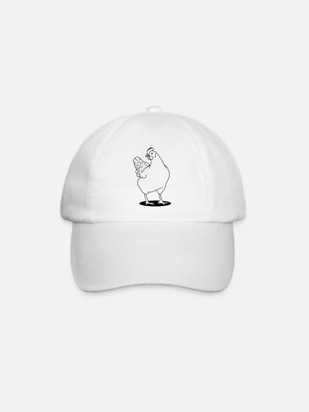 Huhn - Baseballkappe - Weiß/Weiß