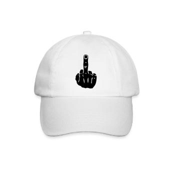 mittelfinger - Baseballkappe - Weiß/Weiß - Vorne