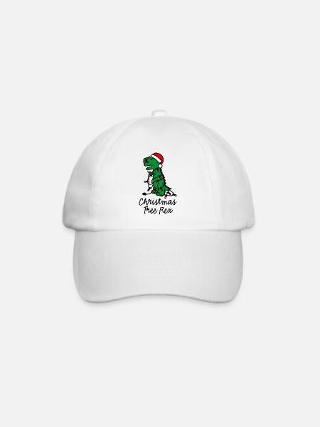 Christmas tree rex ugly xmas Weihnachtsbaum Dino - Baseballkappe - Weiß/Weiß