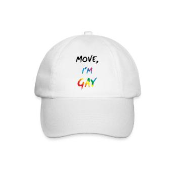 Move, I'm Gay - Gay Pride - Baseballkappe - Weiß/Weiß - Vorne