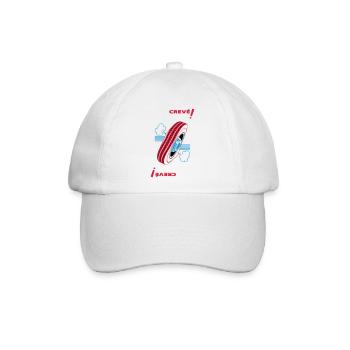 Müde! - Baseballkappe - Weiß/Weiß - Vorne