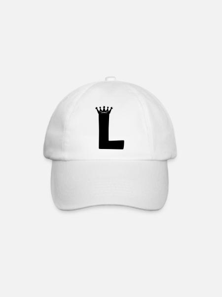 Buchstabe L Krone - Baseballkappe - Weiß/Weiß