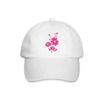 Blumen Blümchen Flower fleur - Baseballkappe - Weiß/Weiß - Vorne
