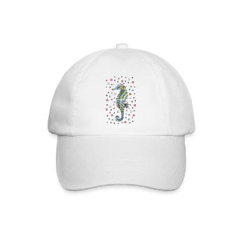 Seepferdchen - Baseballkappe - Weiß/Weiß - Vorne