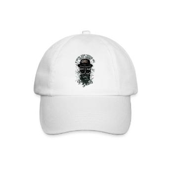 Hipster Schädel Schädel Schädel Piratenzitat - Baseballkappe - Weiß/Weiß - Vorne