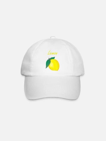 Lemon - Zitrone - Baseballkappe - Weiß/Weiß