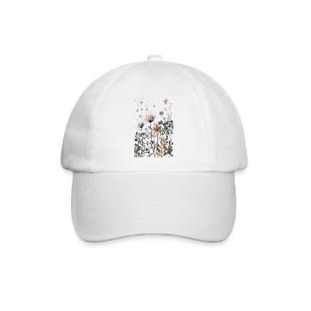 Blumen - Baseballkappe - Weiß/Weiß - Vorne