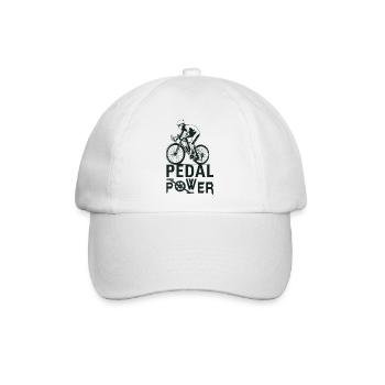 pedal power, Fahrrad, Bike, Bicycle - Baseballkappe - Weiß/Weiß - Vorne
