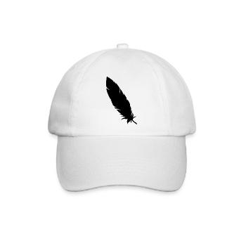 Feder simpel schwarz - Baseballkappe - Weiß/Weiß - Vorne